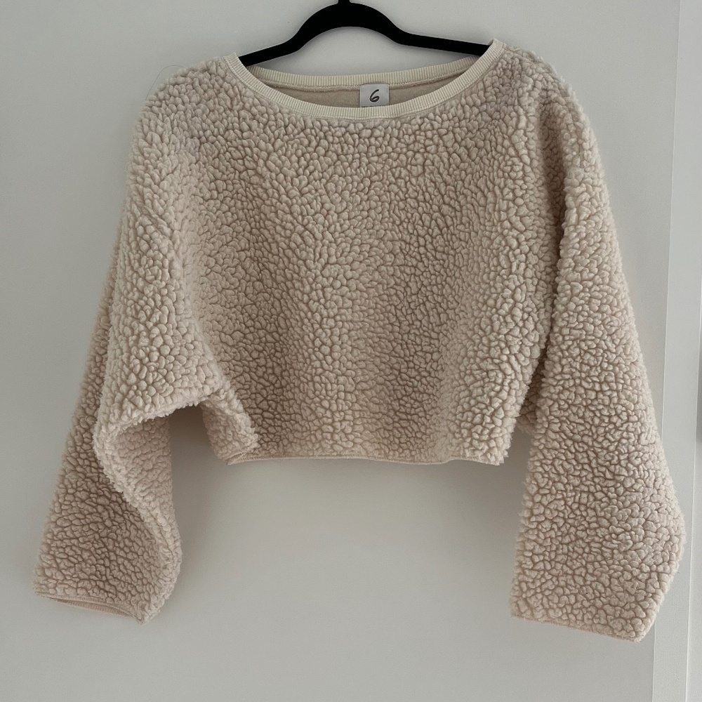 Faux Shearling Cropped Top